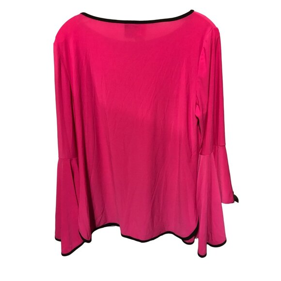 CoCo Blanco Hot Pink with‎ black Edge Accent Scope Neck - Picture 2 of 4